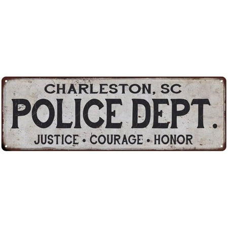 Charleston Sc Police Dept Home Decor Metal Sign Gift 6x18