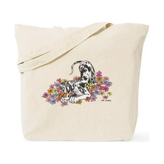 CafePress - NH Pup In Flowers Tote Bag - Unisex Canvas Tote Bag, Beige, 1-Piece