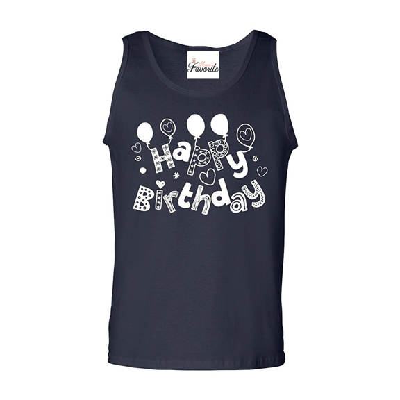 MmF - Men's Tank Top for Men, up to Men Size 3XL - Happy Birthday