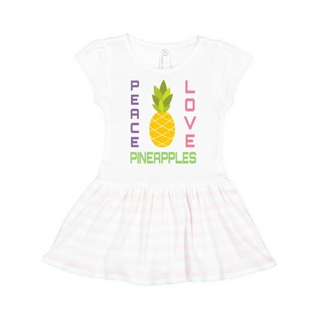 

Inktastic Peace Love Pineapples Gift Toddler Girl Dress