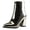 119#Gold, variant on Women's Pointed Toe Block Heel Dress Booties Patent Leather Chunky High Heel Ankle Boots