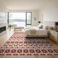 thumbnail image 3 of ODIKA 9'x12' Paprika Geometric Handwoven Design Washable Area Rug Modern Symmetry with Charm Non-Shedding, Easy Care for Master Suite, California King, Under Bed, 3 of 7
