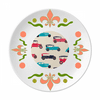 Colorful Classic Cars Cartoon Pattern Flower Ceramics Plate Tableware Dinner Dish