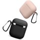 thumbnail image 2 of Funda para AirPods, funda protectora completa de silicona para accesorios de AirPods, compatible con Apple AirPods 2, funda de carga inalámbrica y con cable (LED frontal visible), paquete de 2, 2 of 7
