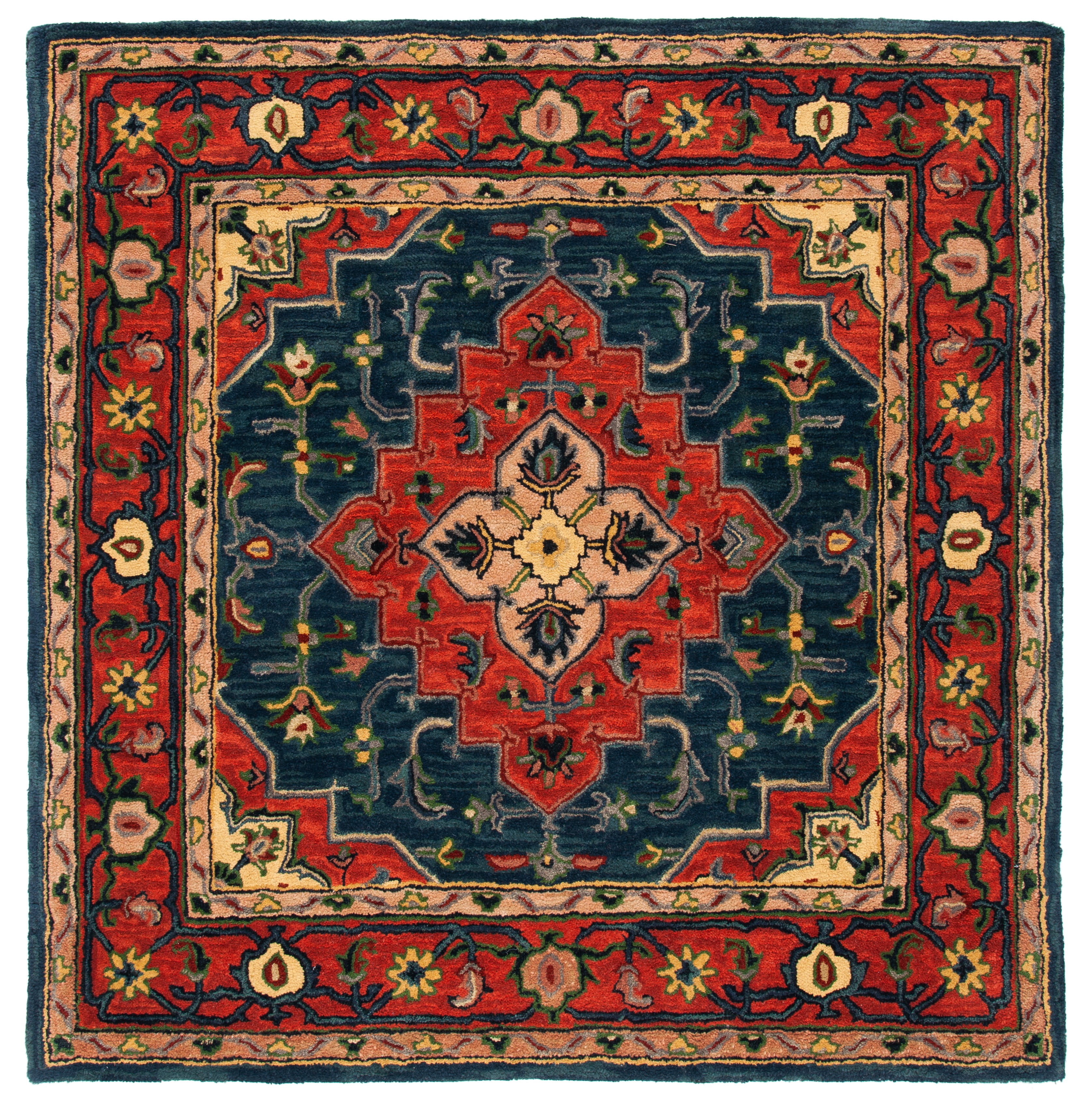 Safavieh Heritage Billy Oriental Area Rug, Blue/Red, 6' x 6' Square