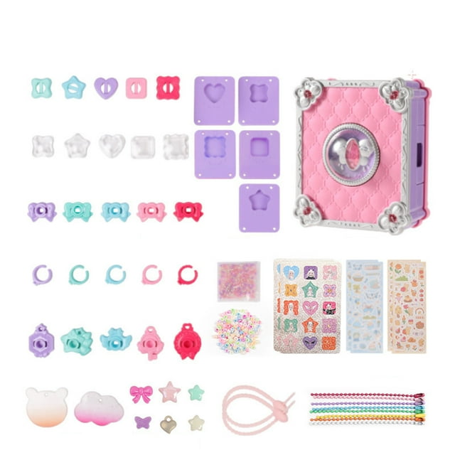 KOYPTL Hand Making Kits for Toddlers Kids Girls 4-6 Years Old,Magic Book Sticker Machine for Friendship Bracelet Making Kit,Sutiable for Creative Activity Christmas Birthday Gift Party favor Toys