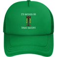 thumbnail image 1 of I'd Rather Be Drag Racing Mesh Trucker Hat for Men Low Profile Baseball Cap Adjustable Dad Cap Black, 1 of 7