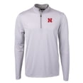 thumbnail image 2 of Men's Cutter & Buck  Gray/White Nebraska Huskers Big & Tall Virtue Eco Pique Micro Stripe Recycled Quarter-Zip Pullover, 2 of 3
