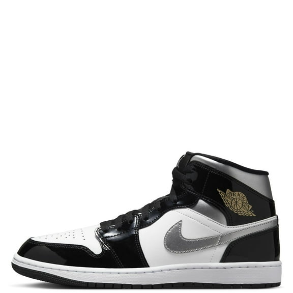 Men's Jordan 1 Mid SE Black/Metallic Silver-White (HV0789 010) - 8.5