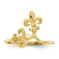 thumbnail image 5 of 14K Yellow Gold Ring Band Themed Polished Fleur De Lis, Size 7, 5 of 5
