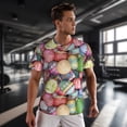 thumbnail image 3 of Wukai Easter Eggs Print Men's Short-Sleeved Mesh T-Shirt,Quick-Dry Short Sleeve Workout T-Shirt-Medium, 3 of 8