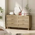 thumbnail image 2 of Glavbiku Modern Rattan Chest of Drawers,6-Drawers Dresser Storage Cabinet for Bedroom,Natural,51.1in, 2 of 12