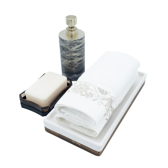 Guest Towels With Flower Borders, Set of 2