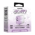 thumbnail image 7 of Powertek Frosty 20W USB-C PD + USB-A Dual Port Wall Charger, Purple, 7 of 7