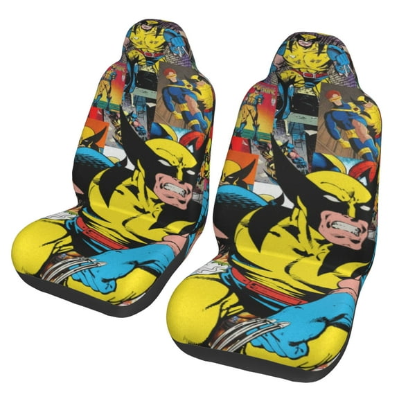 Wolverine Car Seat Covers Set 2Pcs, Front Seat Covers for Car Truck Sedan SUV Auto, Universal Fit Vehicle Enterior Bucket Seat Protector Car Accessories