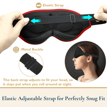 ComfiTime 3D Sleep Mask - 100% Blackout Eye Mask for Sleeping, Eye Covers for Men and Women, Contour Blindfold with Nose Baffle, Soft & Lightweight, Latex-Free