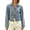 Blue, variant on Women's Tie Front Denim Jacket Long Sleeve Lapel Jean Jacket (Blue L)