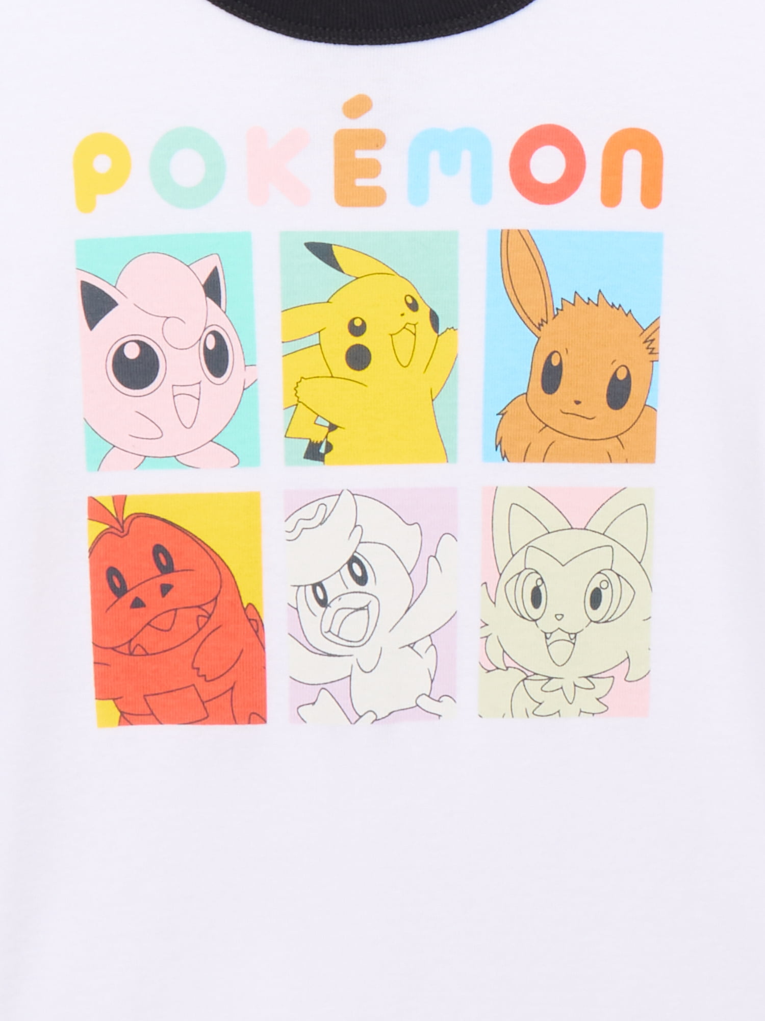 Pokémon Girls Short Sleeve Ringer Graphic Tee, Sizes 4-16