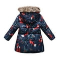 thumbnail image 6 of AOMPMSDX Toddler Baby Kids Girls Winter Thick Warm Parkas Hooded Windproof Coat Outwear Jacket Girls Coat&jacket Navy 2 Years-3 Years, 6 of 6