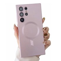 ELEHOLD Soft Shockproof Case for Samsung Galaxy S23 FE,Camera Lens Protector Mag Safe Compatible Anti-Fingerprint Anti-Scratch Protective Silicone Shell Galaxy S23 FE Case,Rosegold