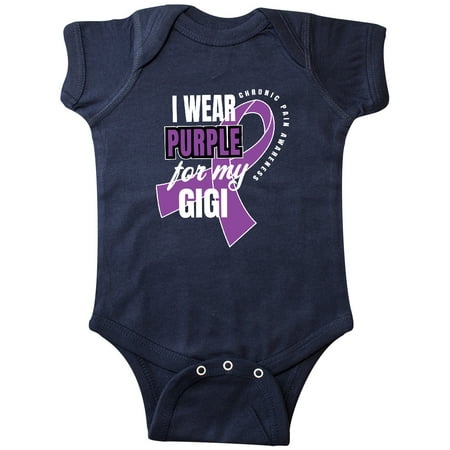 

Inktastic Chronic Pain I Wear Purple For My Gigi Gift Baby Boy or Baby Girl Bodysuit