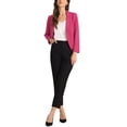 thumbnail image 2 of Blazer de negocios INSPIRE CHIC para mujeres, chaquetas de traje casuales y elegantes de oficina, apertura frontal, color rosa intenso, 2 of 6