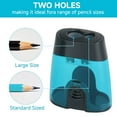 thumbnail image 3 of Eagle Dual-Hole Manual Pencil Sharpener - Standard & Jumbo Size, Portable Design w/ Translucent Body- 2 Included, 3 of 7