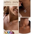 thumbnail image 4 of Yndra Heart Necklace for Women,S925 Sterling Silver August Peridot Birthstone Crown Pendant Necklace,Jewelry Gift for Her Wife Mom Girlfriend,Birthday Valentine’s Day Mother’s Day Gift, 4 of 11