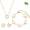 White, variant on Four Leaf Clover Bracelet Set for Women - 18K Gold Plated Flower Lucky 4 Leaf Necklace Bracelet Earrings Jewelry Sets Gift for Women