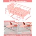 thumbnail image 3 of HELIAHOO Dish Drying Rack with Drain Board, Drying Rack Kitchen, 360° Rotatable Drain Spout, Saving-Space Stainless Steel Dish Drainers for Kitchen Counter, Pink AZ83-27561, 3 of 6