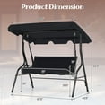 thumbnail image 4 of Costway Patio 3 Seats Canopy Porch Swing Glider Hammock Cushioned Steel Frame Outdoor Black, 4 of 10