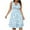 Light Blue, variant on IROINNID Women's V-Neck A-Line Dress Casual Plus Size Print Sleeveless Boho Dress Swing Dress With Pockets Knee-Length Dress