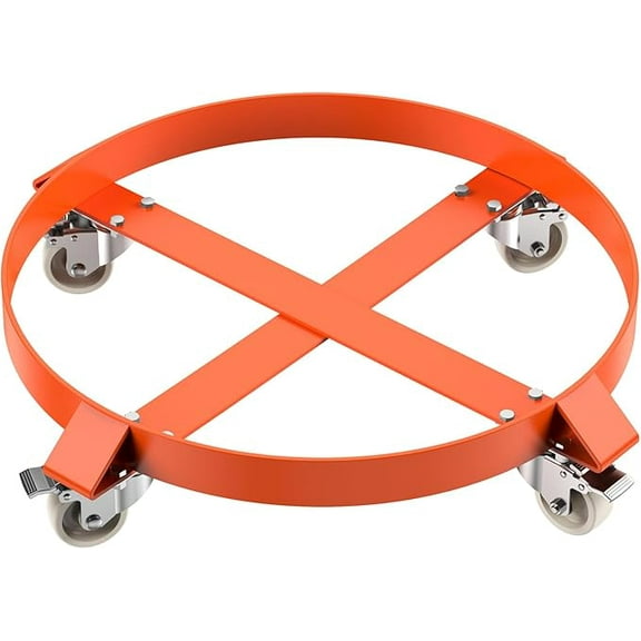 55 Gallon Drum Dolly, Heavy Duty Barrel Dolly with Steel Frame 4 Swivel Casters Wheel, 1000 LBS Capacity, for Warehouse Drum Handling