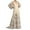 White, variant on Leesechin Women Maxi Dress Tulle Long Sleeve V Neck Floral Embroidery Backless Casual Flowy A-Line Dress