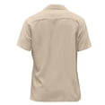 thumbnail image 5 of Lumtrix Men's Camp Collar Retro Vintage Bowling Button Down Shirt Casual Short Sleeve Color Block Shirts Summer Khaki 3XL, 5 of 6