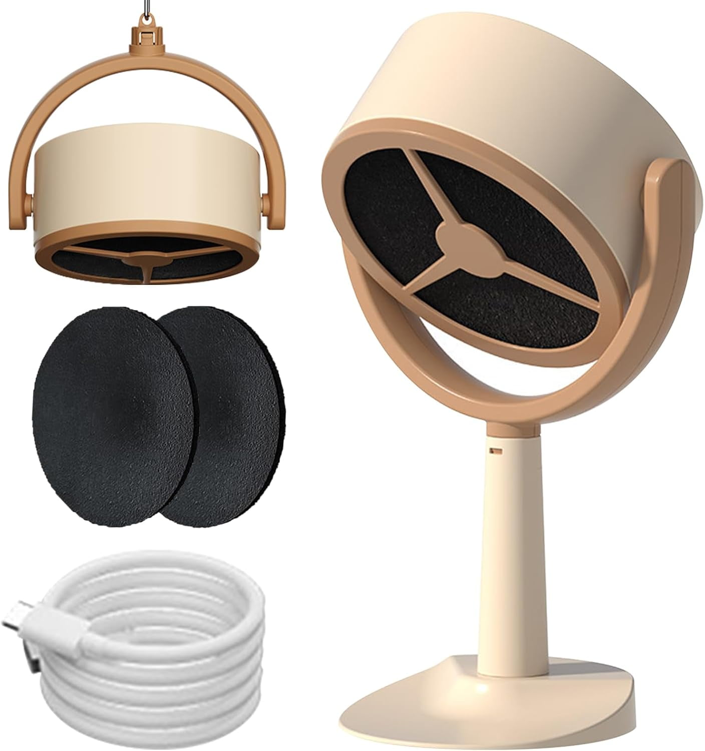 Aorsher Portable Smoke Purifier Filters, Desktop Range Hood for Fondue, Smoke Away Purifier Fan for Kitchen, Car, Office