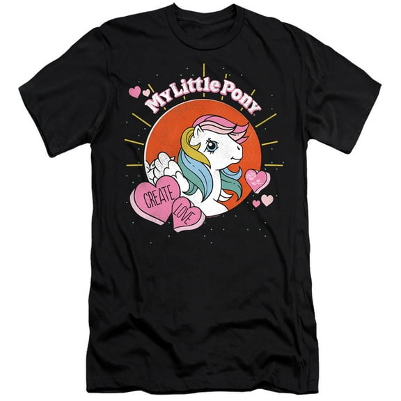 My Little Pony Retro Create Love S/S Adult 30/1 T-Shirt Black
