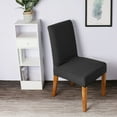 thumbnail image 2 of Decdeal Stretch Solid Diamond Lattice Dining Chair Cover Removable Washable Short Dining Chair Protector for Hotel Dining Chair 4PCS Black, 2 of 8