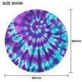 thumbnail image 6 of Purple Blue Tie Dye Spiral Pattern Round Tablecloth 60"x60",Wrinkle Wipeable Table Cloth for Kitchen Dining Room Picnic Patio Party, 6 of 6