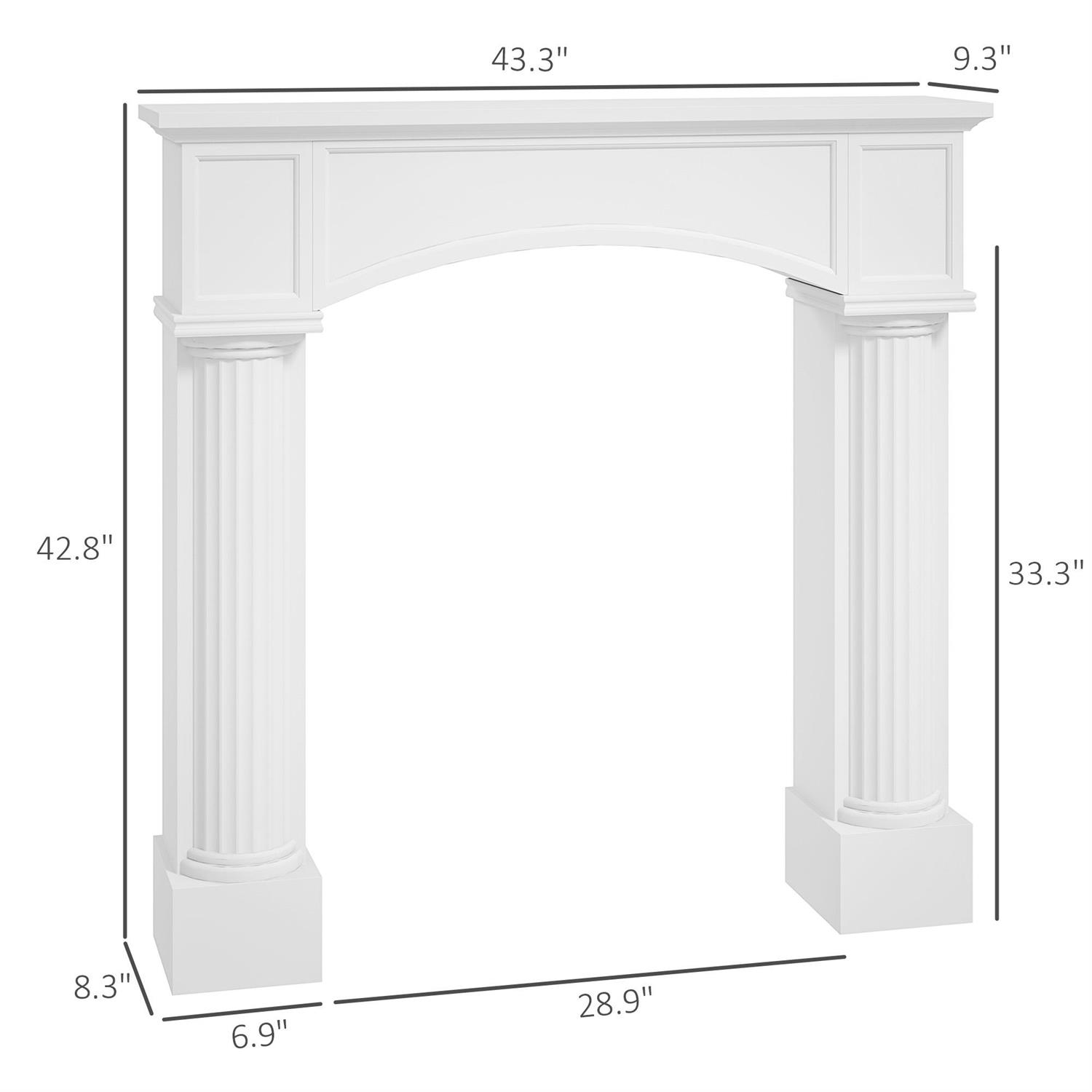 Demi Bonn 39" Electric Fireplace Surround, Modern Design for Home Decor, Electric Fireplace Mantel with High-Quality Material and Warm Ambiance, White