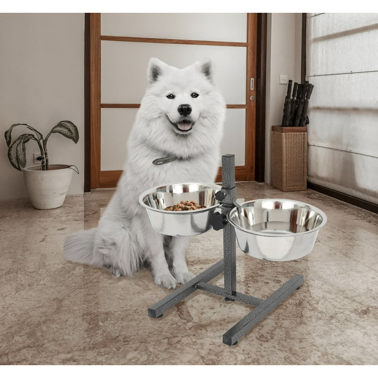 Iconic Pet Adjustable Stainless Steel Pet Double Diner For Dog, 2 Qt, 64  Oz, 8 Cup - Walmart.com