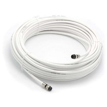 THE CIMPLE CO - 100' Feet, White RG6 Coaxial Cable | Made in the USA | with rubber booted - weather proof - outdoor rated Connectors, F81 / RF, Digital Coax for CATV, Antenna, Internet, &