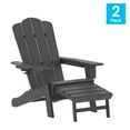 thumbnail image 2 of Flash Furniture Newport Adirondack Chair with Pull Out Ottoman Gray 2/Pack (2LEHMP1044110GY), 2 of 9