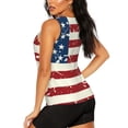 thumbnail image 3 of Gukieu Vintage American Flag Print Women's Quick-drying Fitness Vest, Round Neck Sleeveless Fitness T-shirt, Suitable for Yoga, Sports-Small, 3 of 7