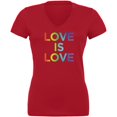 thumbnail image 1 of T-Shirt Col en V Juniors LGBT Gay Pride Love Is Love, 1 of 1