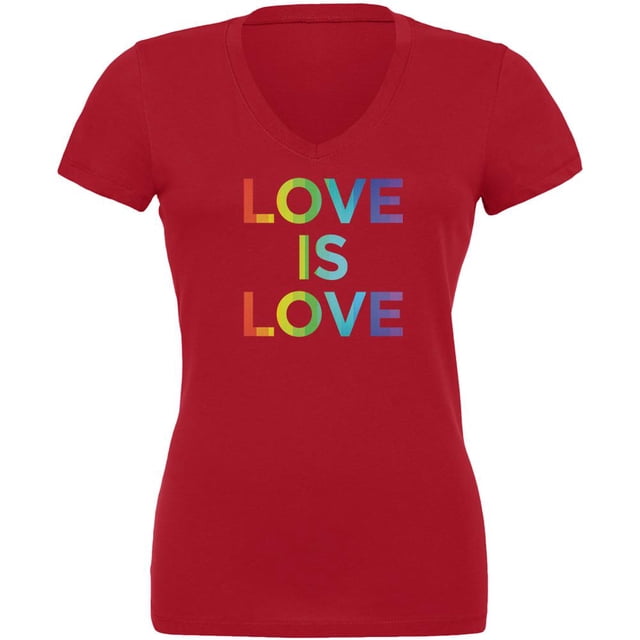 T-Shirt Col en V Juniors LGBT Gay Pride Love Is Love