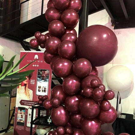 Balloon Wine PartyWoo Burgundy Balloons 50 pcs Balloon Pack 12’’ Matte Burgundy Balloons Wine Red Balloons, Matte Balloons for Burgundy Party Decorations ()