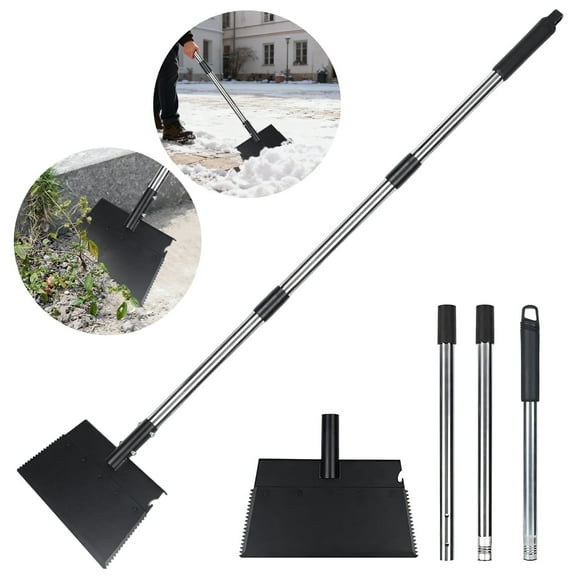 Heavy Duty Snow Shovel and Ice Chopper Tool| Multifunctional: Driveway Ice Removal, Lawn Edging Metal Weeder