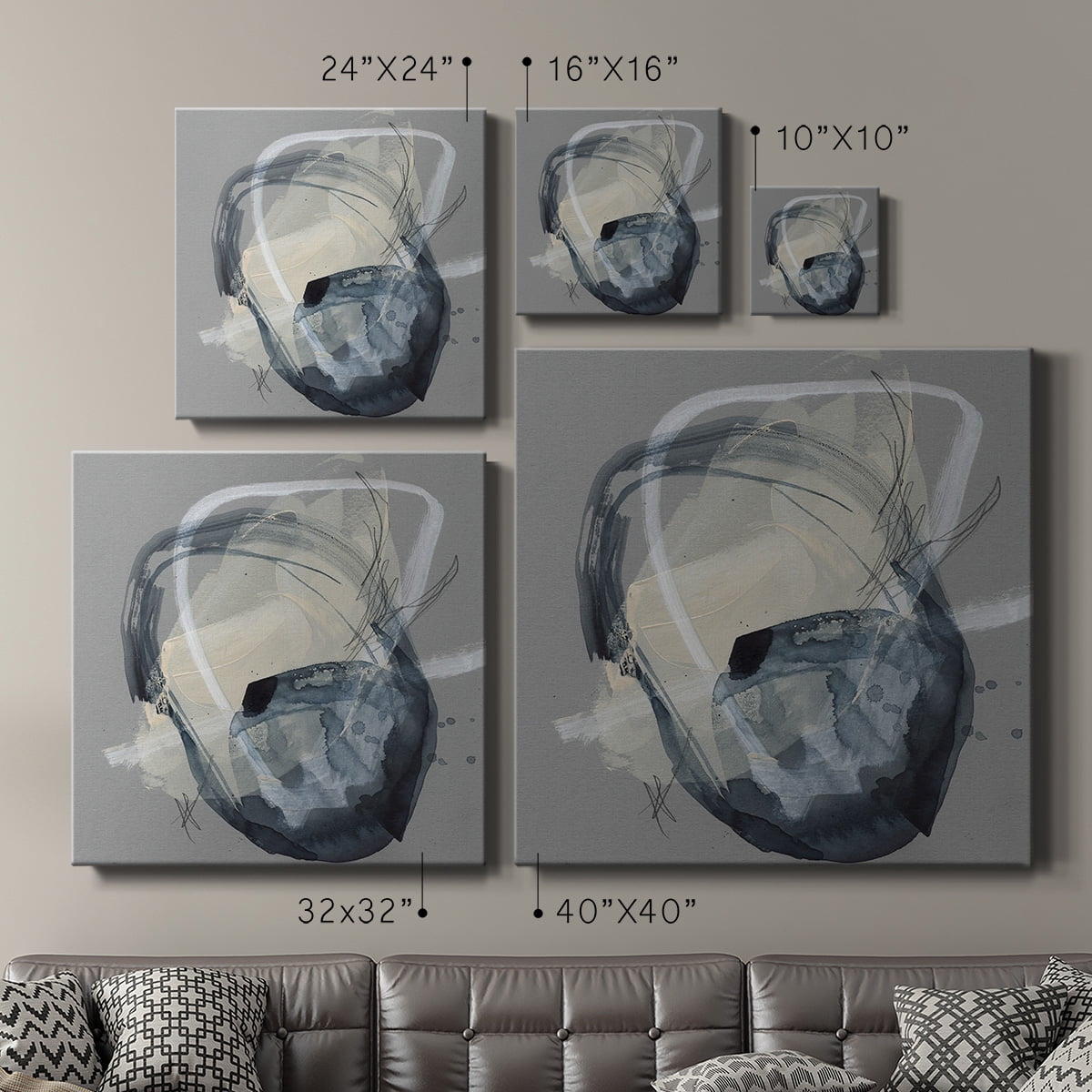 Wexford Home Tandem Loops I-Premium Gallery Wrapped Canvas, 16" x 16" - Ready to Hang