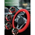 thumbnail image 5 of 2 Pack Stretchy Silicone Steering Wheel Cover Universal Fit 14''/15''/16'' Wheels Anti-Slip Grip Enhanced Control All Weather Protection, 5 of 6